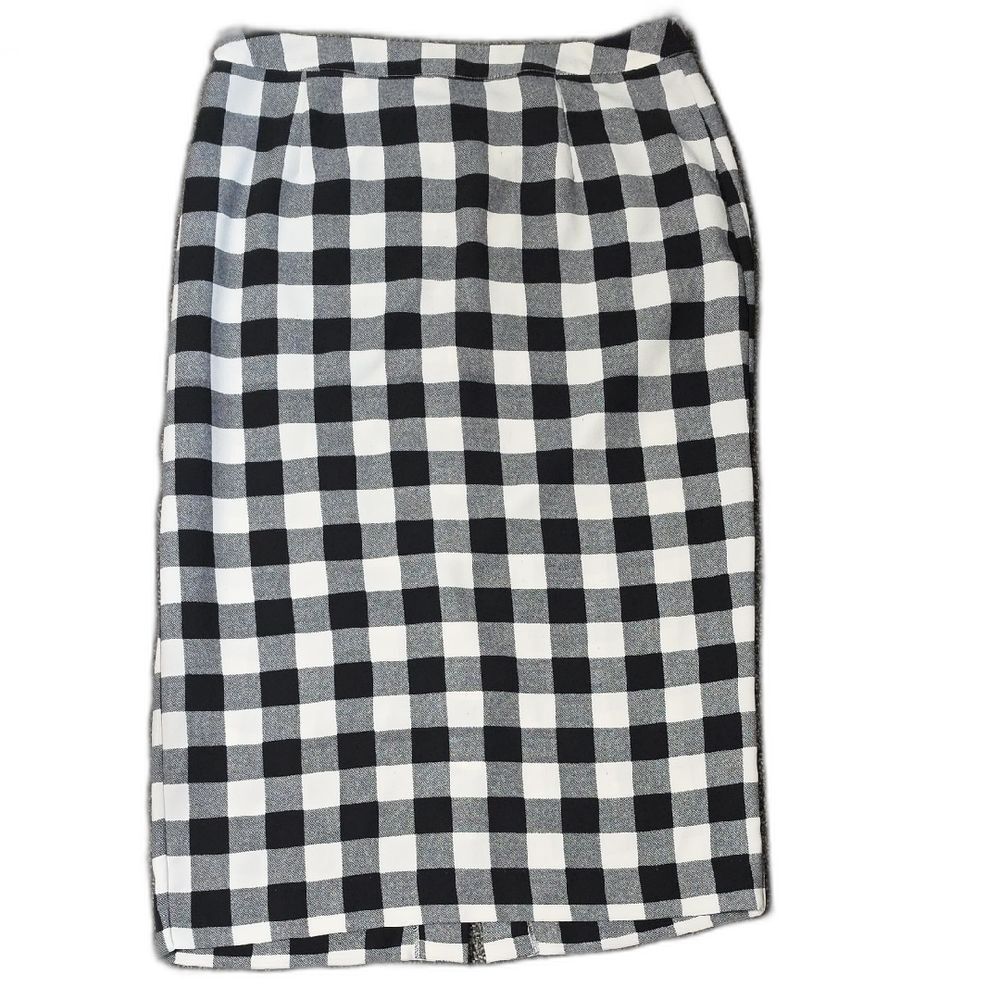 Who What Wear Black and White Gingham Pencil Skirt - Picture 2 of 4